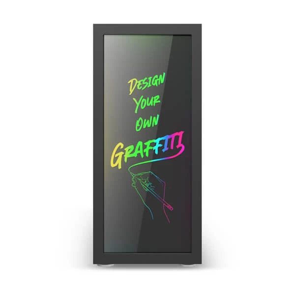 Ant Esports Graffiti (ATX) Cabinet With Custom Front Panel Design (Black)