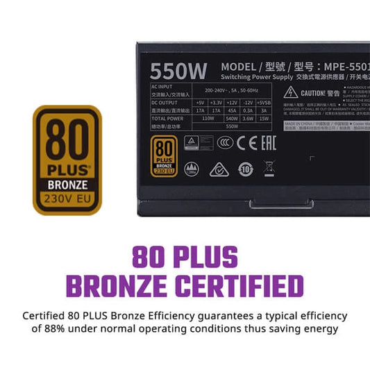 Cooler Master MWE 550 V2 80 Plus Bronze SMPS